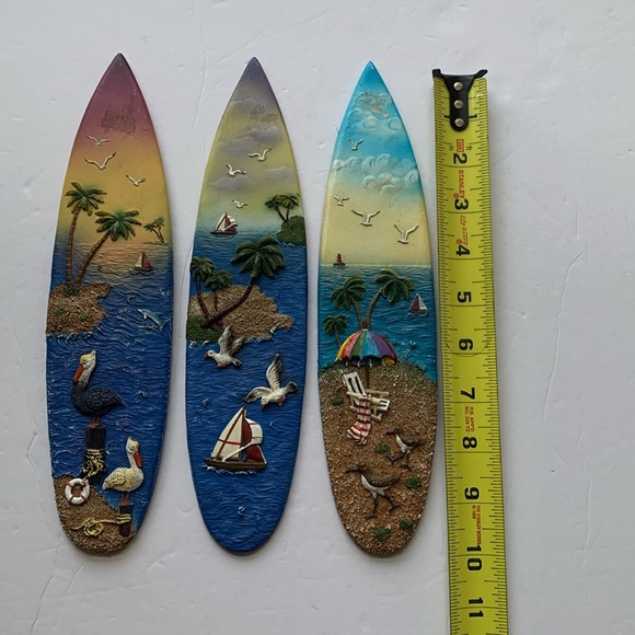 Tradewind Bay Mini Surfboard Art Polystone 3D Wall Mount Decor Lot Of 3 - Picture 2 of 7